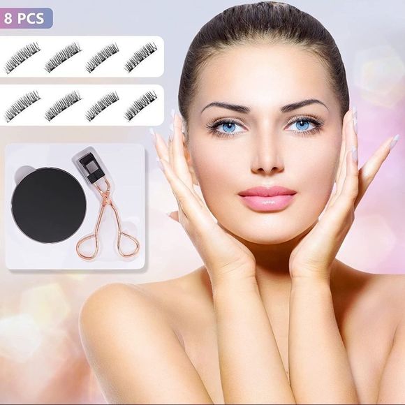 Magnetic Eyelashes,Dual Magnetic Eyelashes without Eyeliner or Glue - Picture 8 of 10